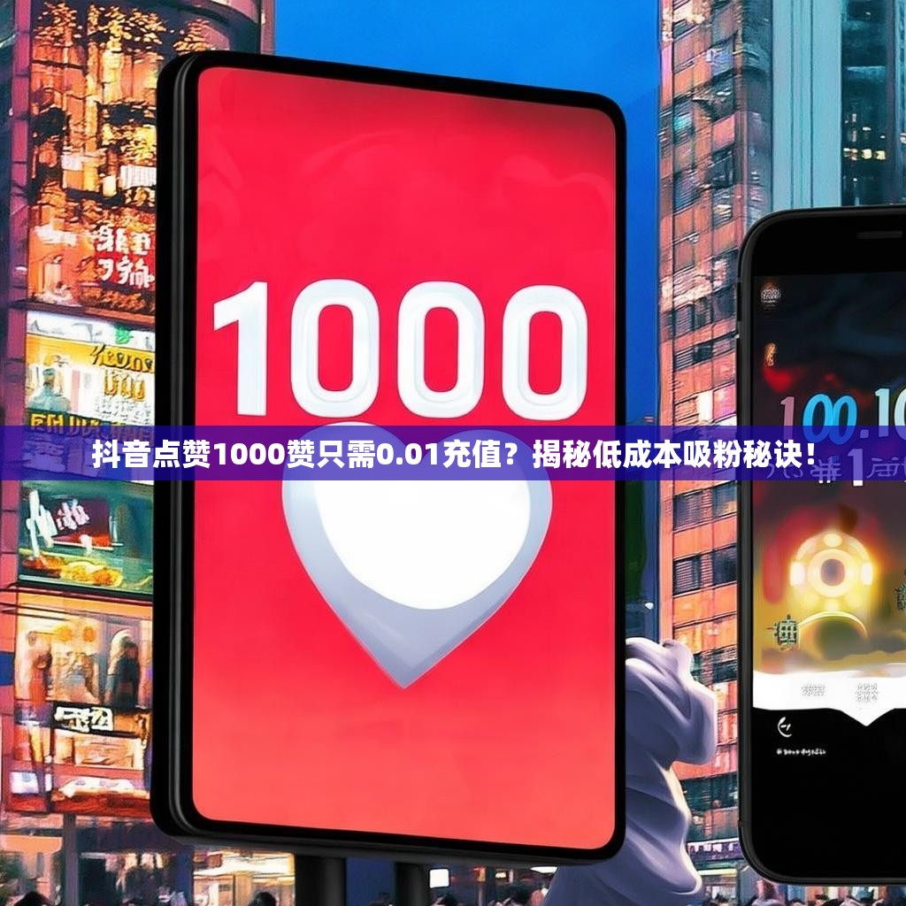 抖音点赞1000赞只需0.01充值？揭秘低成本吸粉秘诀！